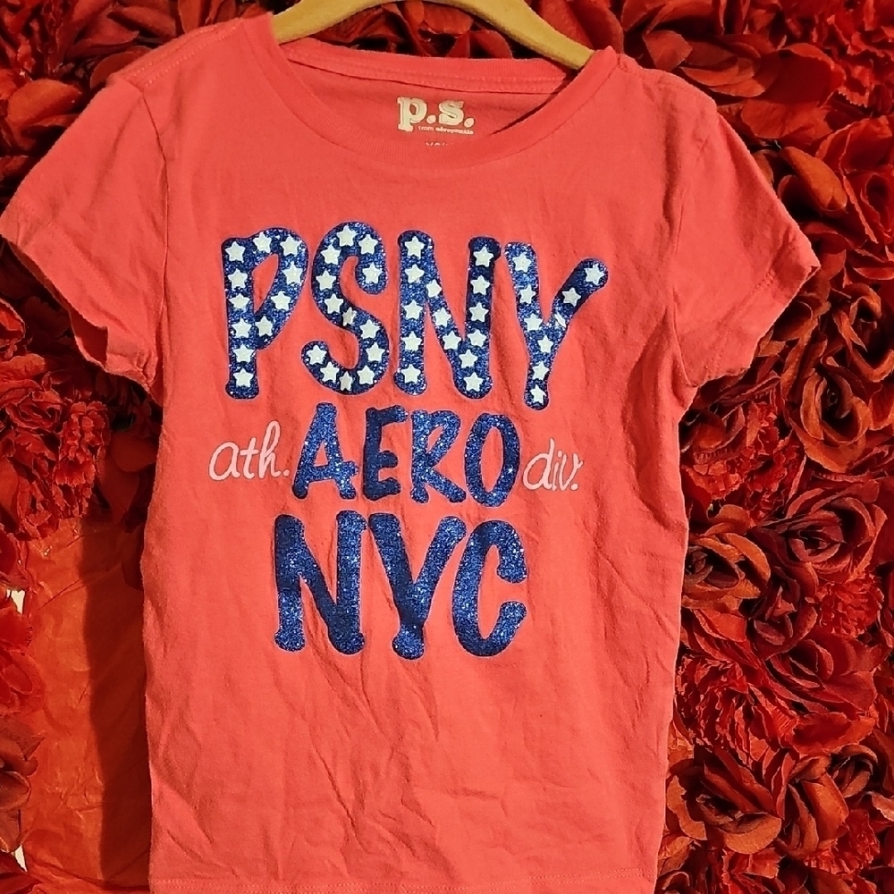 Aeropostale Girls Pink Graphic T-Shirt Size XS (7)